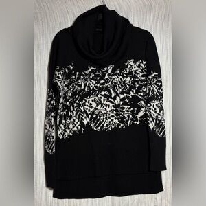 DIANE Von FURSTENBERG Monochrome Reversable Cowl Neck Black & White Sweater XS